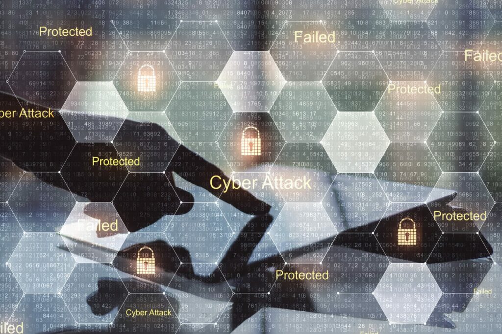 Digital padlocks and data-security interface illustrating privacy-preserving machine learning controls.