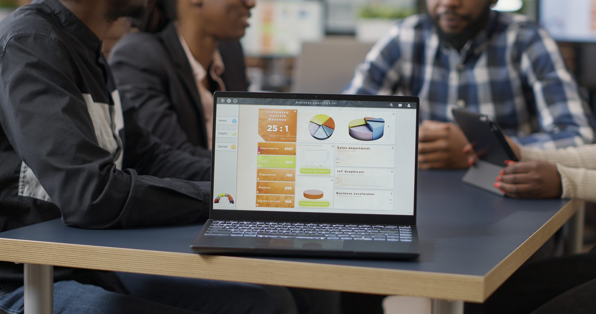 Privacy and governance team reviewing data workflow evidence on a laptop.