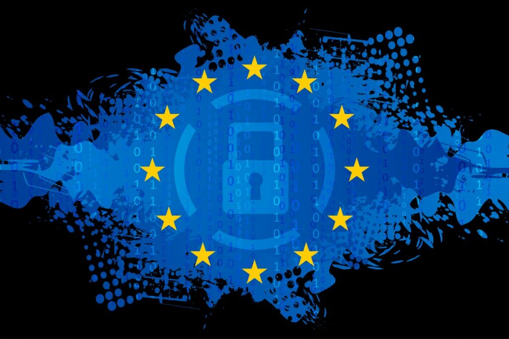 Abstract EU GDPR privacy and data protection graphic