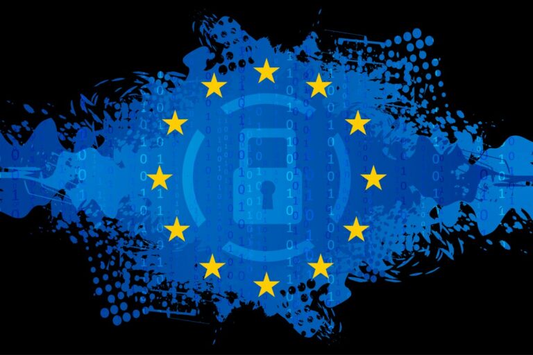 Abstract EU GDPR privacy and data protection graphic